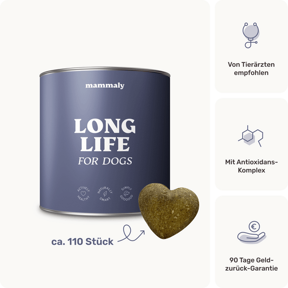 Hunde Zellpowersnack Long Life Produktverpackung