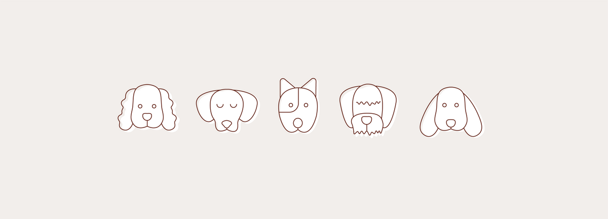 Icons mit verschiedenen Hunderassen