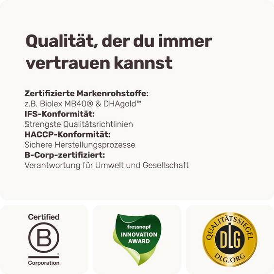 Hunde Beruhigungs-Snack Relax Time Qualitätsversprechen