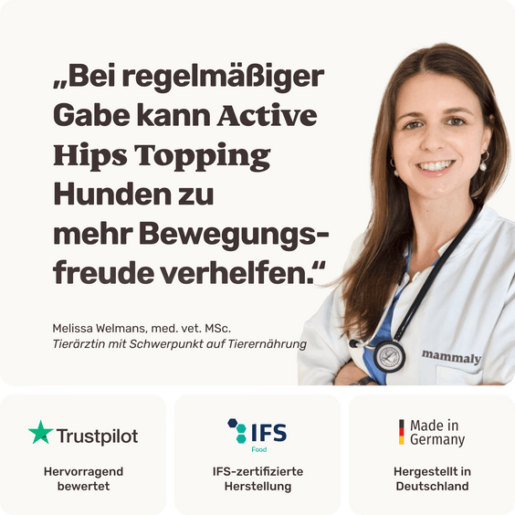 Hunde Gelenkpulver Active Hips Topping Tierarztempfehlung