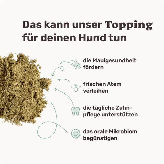 Hunde Zahnpflege-Pulver Fresh Smile Topping Produktvorteile