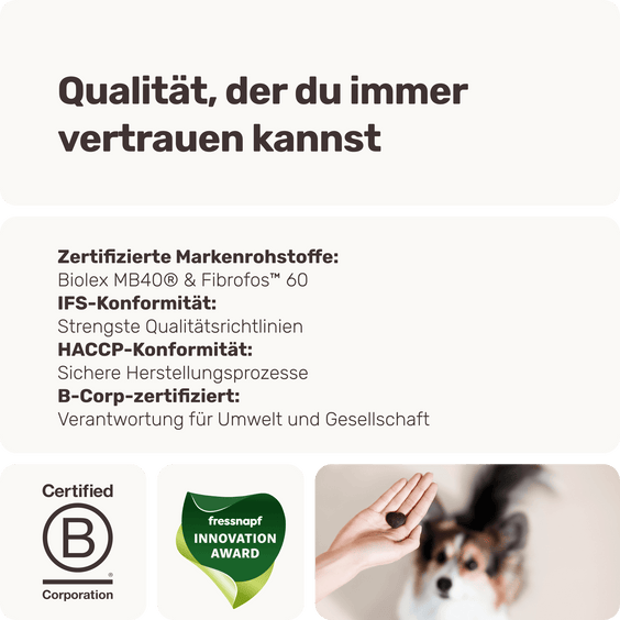 Hunde-Snack Lucky Belly Hypoallergen Qualitätsversprechen