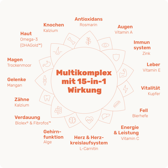 Hunde Multivitaminsnack Multi Vital Inhaltsstoffe