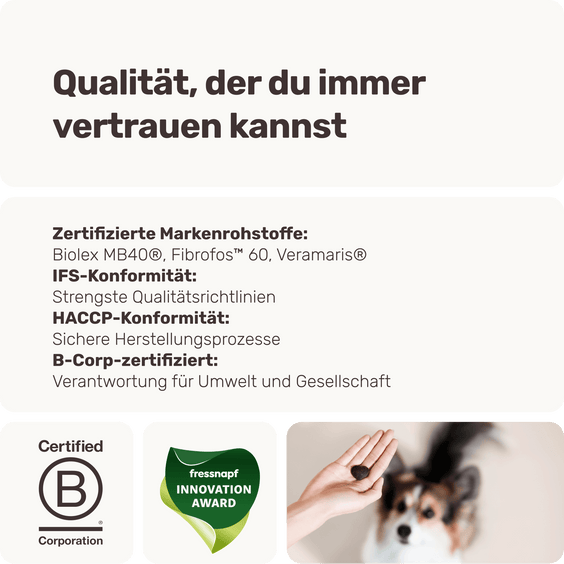 Hunde-Snack Perfect Weight Qualitätsversprechen