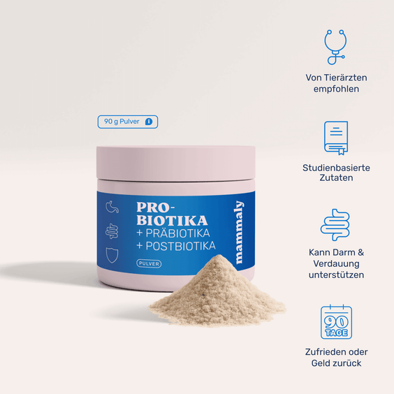 Probiotika Pulver für Hunde mit Prä- und Postbiotika – Produktverpackung