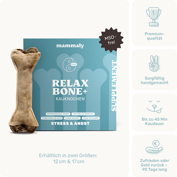Relax Bone+ Kauknochen zur Beruhigung & Entspannung Produktverpackung