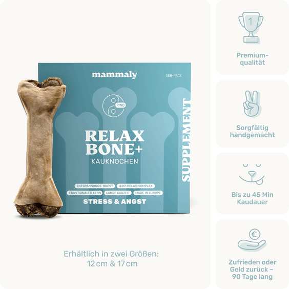 Relax Bone+ Kauknochen zur Beruhigung & Entspannung Produktverpackung