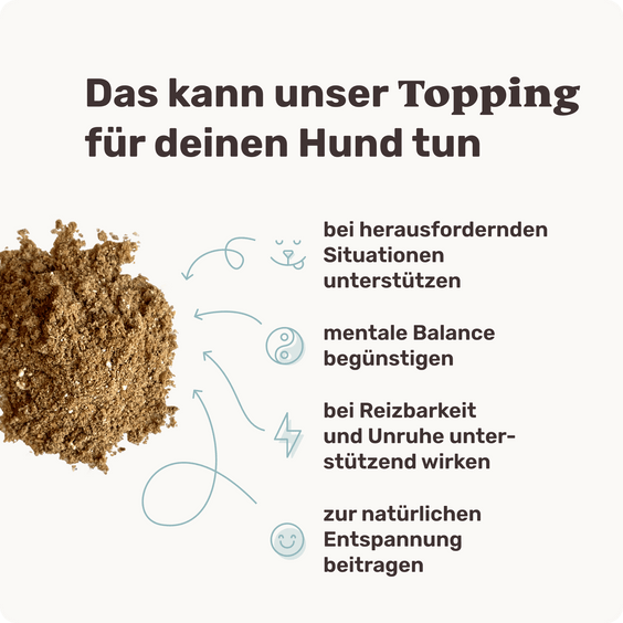 Hunde Entspannungspulver Relax Time Topping Produktvorteile