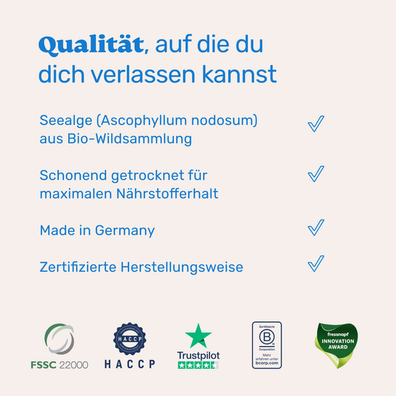 Seealge mit Zink Pulver für Hunde – Qualität, Herstellung und Vertrauenssiegel